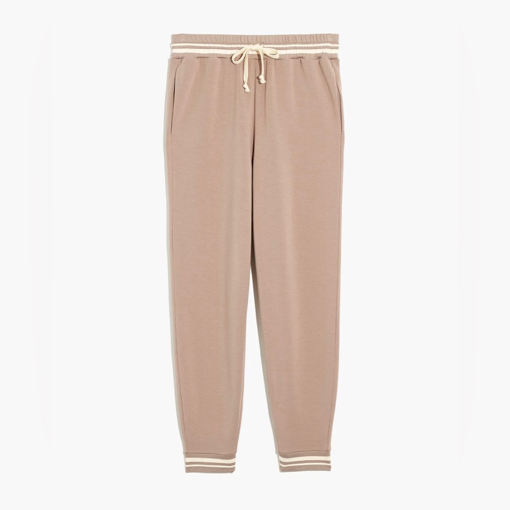 NWT- MWL Superbrushed Easygoing Sweatpants: Striped Trim Edition